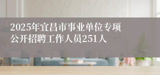 2025年宜昌市事业单位专项公开招聘工作人员251人