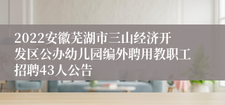 2022安徽芜湖市三山经济开发区公办幼儿园编外聘用教职工招聘43人公告