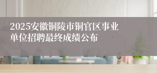 2025安徽铜陵市铜官区事业单位招聘最终成绩公布