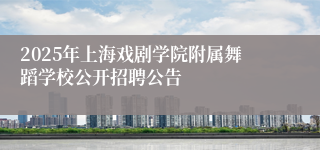 2025年上海戏剧学院附属舞蹈学校公开招聘公告