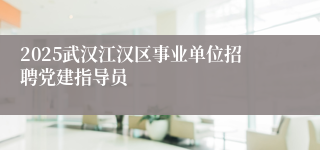 2025武汉江汉区事业单位招聘党建指导员