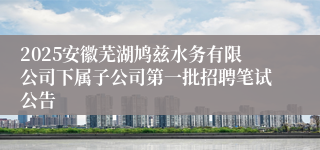 2025安徽芜湖鸠兹水务有限公司下属子公司第一批招聘笔试公告