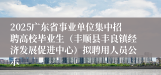 2025广东省事业单位集中招聘高校毕业生（丰顺县丰良镇经济发展促进中心）拟聘用人员公示