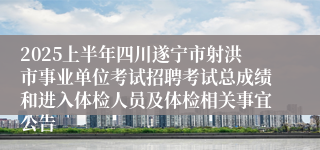 2025上半年四川遂宁市射洪市事业单位考试招聘考试总成绩和进入体检人员及体检相关事宜公告