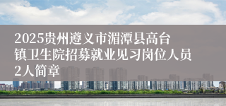 2025贵州遵义市湄潭县高台镇卫生院招募就业见习岗位人员2人简章