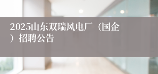 2025山东双瑞风电厂（国企）招聘公告