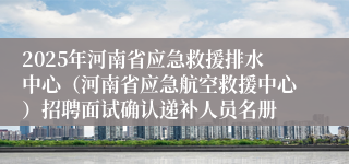 2025年河南省应急救援排水中心（河南省应急航空救援中心）招聘面试确认递补人员名册