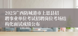 2025广西防城港市上思县招聘事业单位考试招聘岗位考场结构化面试成绩公布