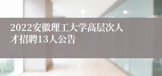 2022安徽理工大学高层次人才招聘13人公告