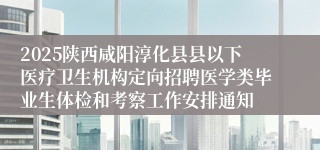 2025陕西咸阳淳化县县以下医疗卫生机构定向招聘医学类毕业生体检和考察工作安排通知