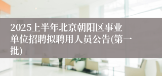 2025上半年北京朝阳区事业单位招聘拟聘用人员公告(第一批)
