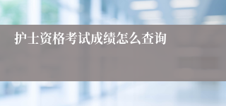 护士资格考试成绩怎么查询