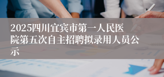 2025四川宜宾市第一人民医院第五次自主招聘拟录用人员公示