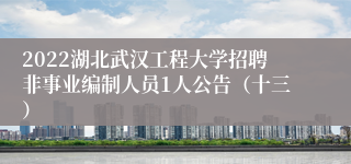 2022湖北武汉工程大学招聘非事业编制人员1人公告（十三）