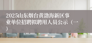 2025山东烟台黄渤海新区事业单位招聘拟聘用人员公示（一）