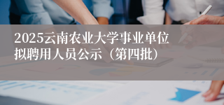 2025云南农业大学事业单位拟聘用人员公示（第四批）