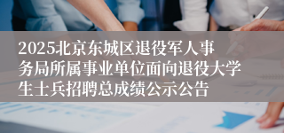 2025北京东城区退役军人事务局所属事业单位面向退役大学生士兵招聘总成绩公示公告