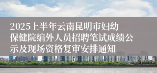 2025上半年云南昆明市妇幼保健院编外人员招聘笔试成绩公示及现场资格复审安排通知