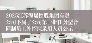 2025江苏海晟控股集团有限公司下属子公司第一批任务型合同制员工补招拟录用人员公示