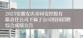 2025安徽安庆市同安控股有限责任公司下属子公司校园招聘综合成绩公告