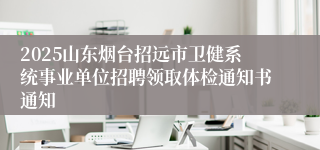 2025山东烟台招远市卫健系统事业单位招聘领取体检通知书通知