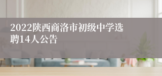 2022陕西商洛市初级中学选聘14人公告