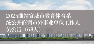 2025曲靖宣威市教育体育系统公开商调市外事业单位工作人员公告（68人）