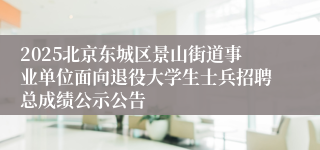 2025北京东城区景山街道事业单位面向退役大学生士兵招聘总成绩公示公告