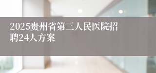 2025贵州省第三人民医院招聘24人方案