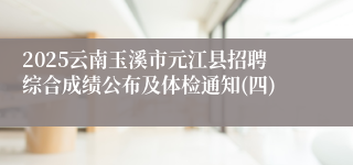 2025云南玉溪市元江县招聘综合成绩公布及体检通知(四)
