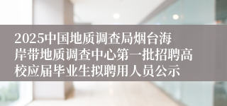2025中国地质调查局烟台海岸带地质调查中心第一批招聘高校应届毕业生拟聘用人员公示