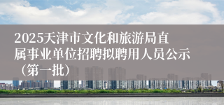 2025天津市文化和旅游局直属事业单位招聘拟聘用人员公示（第一批）