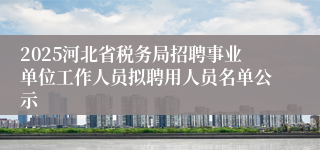 2025河北省税务局招聘事业单位工作人员拟聘用人员名单公示