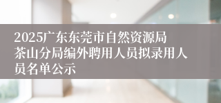 2025广东东莞市自然资源局茶山分局编外聘用人员拟录用人员名单公示