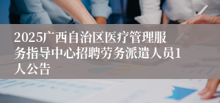 2025广西自治区医疗管理服务指导中心招聘劳务派遣人员1人公告