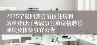 2025宁夏回族自治区住房和城乡建设厅所属事业单位招聘总成绩及体检事宜公告