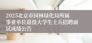 2025北京市园林绿化局所属事业单位退役大学生士兵招聘面试成绩公告