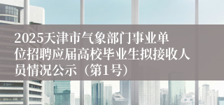 2025天津市气象部门事业单位招聘应届高校毕业生拟接收人员情况公示（第1号）