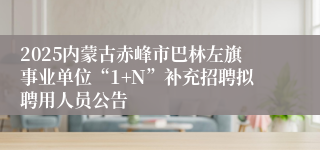 2025内蒙古赤峰市巴林左旗事业单位“1+N”补充招聘拟聘用人员公告