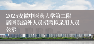 2025安徽中医药大学第二附属医院编外人员招聘拟录用人员公示