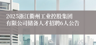 2025浙江衢州工业控股集团有限公司储备人才招聘6人公告