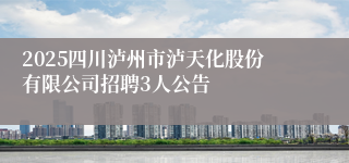 2025四川泸州市泸天化股份有限公司招聘3人公告