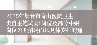 2025年烟台市奇山医院卫生类自主笔试类I岗位及部分中级岗位公开招聘面试具体安排的通知