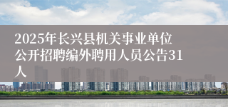 2025年长兴县机关事业单位公开招聘编外聘用人员公告31人