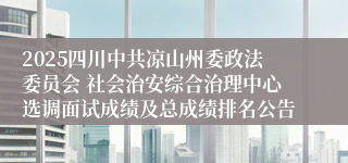 2025四川中共凉山州委政法委员会 社会治安综合治理中心选调面试成绩及总成绩排名公告