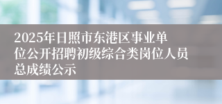 2025年日照市东港区事业单位公开招聘初级综合类岗位人员总成绩公示