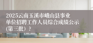 2025云南玉溪市峨山县事业单位招聘工作人员综合成绩公示(第三批）?