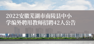 2022安徽芜湖市南陵县中小学编外聘用教师招聘42人公告