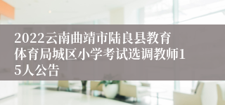 2022云南曲靖市陆良县教育体育局城区小学考试选调教师15人公告