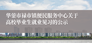 华蓥市禄市镇便民服务中心关于高校毕业生就业见习的公示
